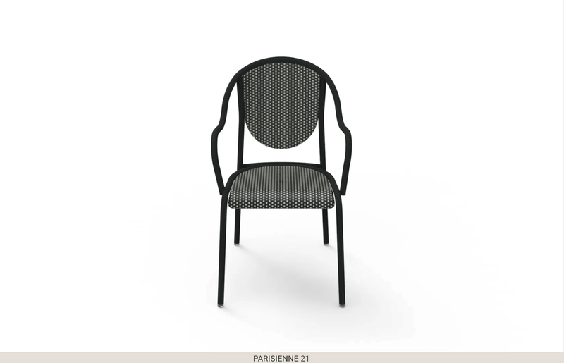 Load image into Gallery viewer, Parisienne 21 Chair Steel Chair - Custom Wood DesignsFermob Parisienne 21 steel bistro chair with curved back and metal frame, ideal for outdoor patio or garden seating.Fermob Metal Chair Outdoor24575201767735Green
