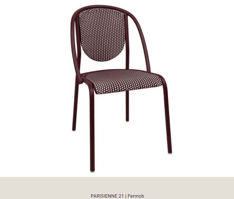 Load image into Gallery viewer, Parisienne 21 Chair Steel Chair - Custom Wood DesignsFermob Parisienne 21 steel outdoor bistro chair with curved back and armrests, suitable for patio or garden seating.Fermob Metal Chair Outdoor24575201634967Red Bistro parisienne
