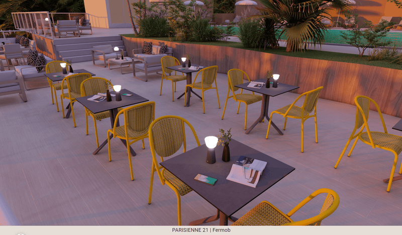 Load image into Gallery viewer, Parisienne 21 Chair Steel Chair - Custom Wood DesignsFermob Parisienne 21 steel outdoor bistro chair with curved armrests and slatted seat, ideal for patio or garden dining.Fermob Metal Chair Outdoor24575202364343Green Gren
