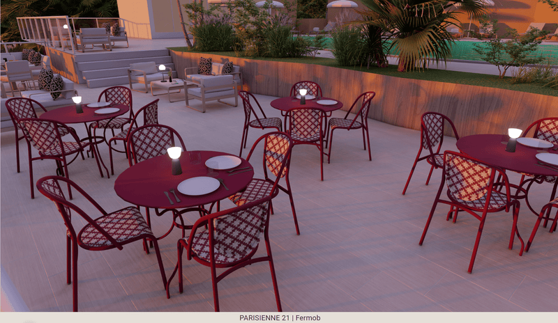Load image into Gallery viewer, Parisienne 21 Chair Steel Chair - Custom Wood DesignsFermob Parisienne 21 steel outdoor bistro chair with curved backrest and woven seat, perfect for patio or garden seating.Fermob Metal Chair Outdoor24575202364343Green Gren
