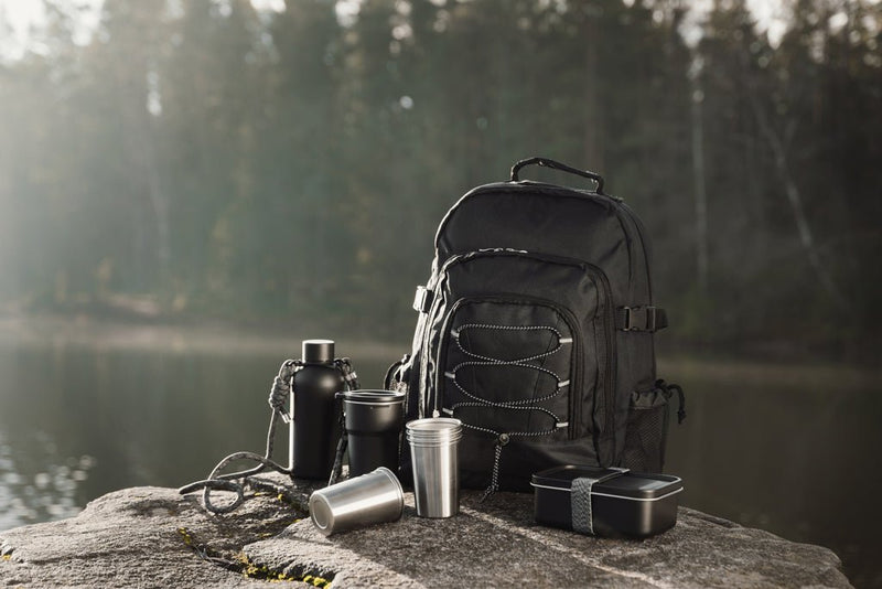 Load image into Gallery viewer, Parks RCS SS cup, 4 pcs, 250 ML - Custom Wood DesignsSet of four Vinga Parks RCS SS cups, 250 ML drinkware with stainless steel finish, ideal for beverages and everyday use.DrinkwareV4320701Recycled Stainless steel,Polypropyleneblack
