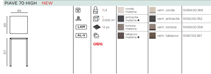 Load image into Gallery viewer, Piave 70 High Table - Custom Wood DesignsNardi Piave 70 high outdoor table with a sleek wooden top and metal legs, ideal for patio or garden seating areas.Nardi Table Outdoor24575214485463Antracite
