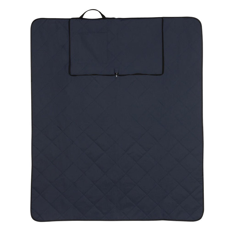 Load image into Gallery viewer, Picnic Gift Set Box - Custom Wood DesignsXD Collection RPET foldable quilted outdoor picnic blanket spread on grass, showing its compact, eco-friendly design.Gift Set Box24575220831511

