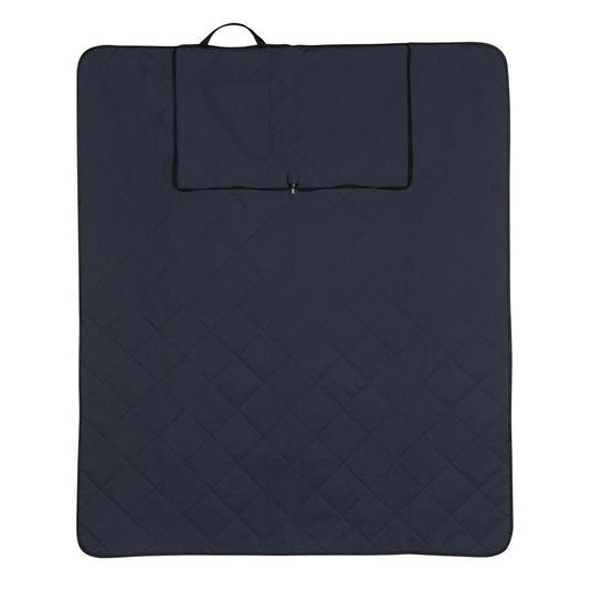Picnic Gift Set Box - Custom Wood DesignsXD Collection RPET foldable quilted outdoor picnic blanket spread on grass, showing its compact, eco-friendly design.Gift Set Box24575220831511