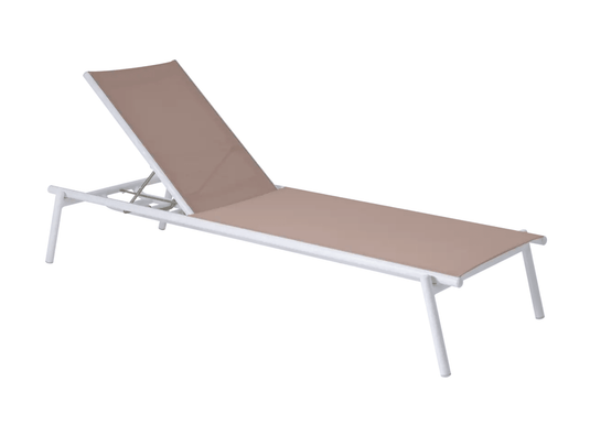 Pilotis V. Batyline® Sunlounger - Custom Wood DesignsFermob Pilotis V. Batyline® beige sunlounger with a sleek, modern design, ideal for poolside relaxation and outdoor lounging.Sunlounger24575195302071Beige