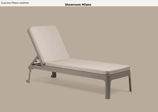 Plano Sun Lounger Cushion - Custom Wood DesignsNardi Plano Sun Lounger Cushion with waterproof cover on a patio furniture setting, designed for outdoor comfort and style.Nardi Lounger Cushionn Plano24575207239159