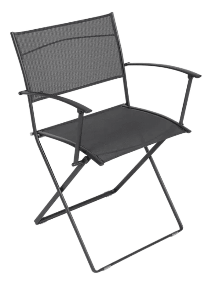 Load image into Gallery viewer, Fermob Plein Air Armchair folding chair in antracite, with a sleek, lightweight design and sturdy frame for outdoor seating.
