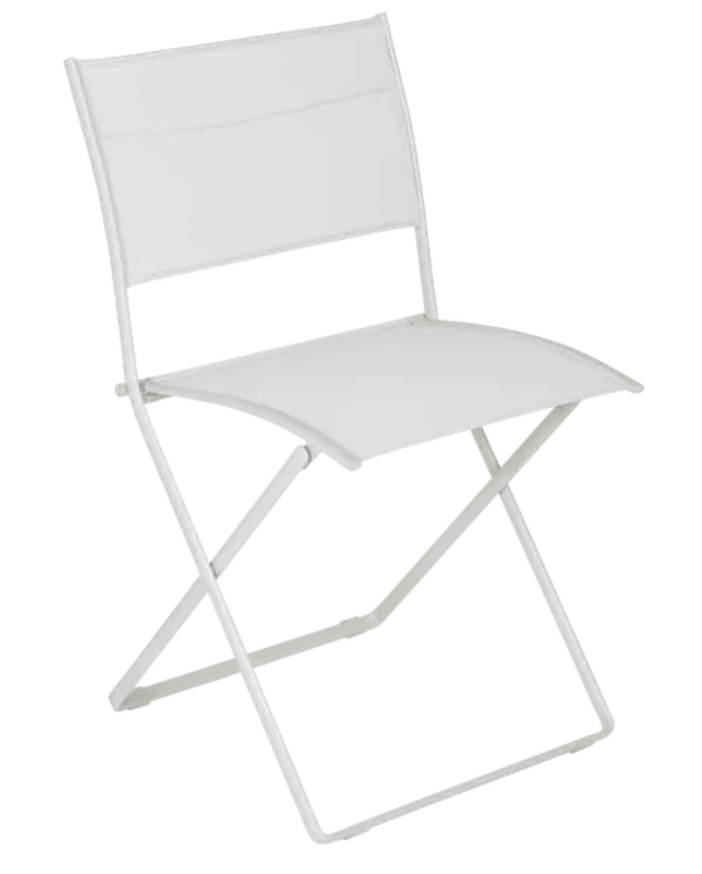 Load image into Gallery viewer, Fermob Plein Air folding chair in gray, outdoor furniture with a lightweight, portable design and metal frame.
