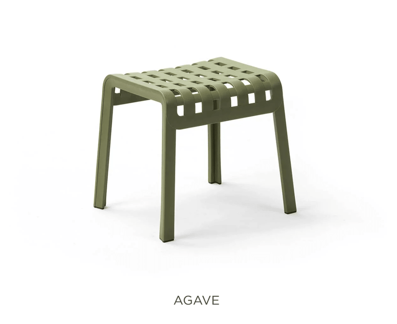 Load image into Gallery viewer, Poggio Outdoor Stool &amp; Footrest - Custom Wood DesignsNardi Poggio outdoor stool and footrest in agave finish, designed for patio furniture and rocking chairs.Stool Footrest Nardi Outdoor24575202530007Agave
