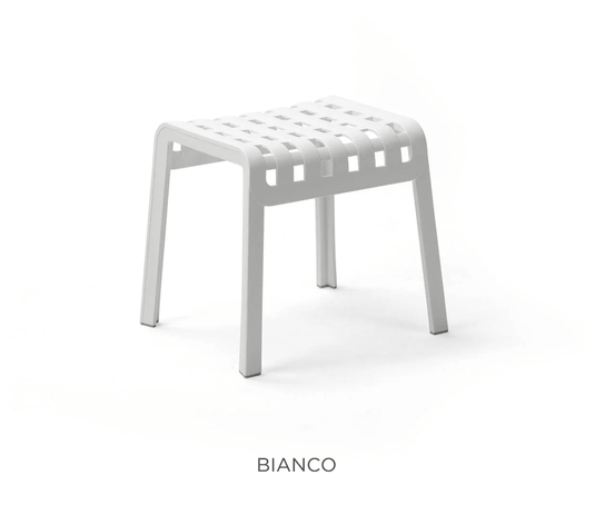 Poggio Outdoor Stool & Footrest - Custom Wood DesignsNardi Poggio outdoor stool and footrest in white, designed for patio furniture and rocking chairs, ideal for outdoor relaxation.Stool Footrest Nardi Outdoor24575202364471Bianco