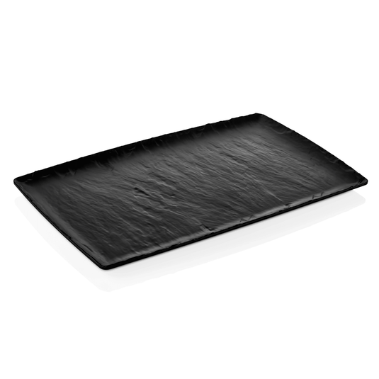 Polaris Platter black GN 1/1 530x325 mm - Custom Wood DesignsBlack Polaris Platter GN 1/1 530x325 mm from Fine Dine, showing a sleek, rectangular ceramic serving platter with a matte finish.Platter562383