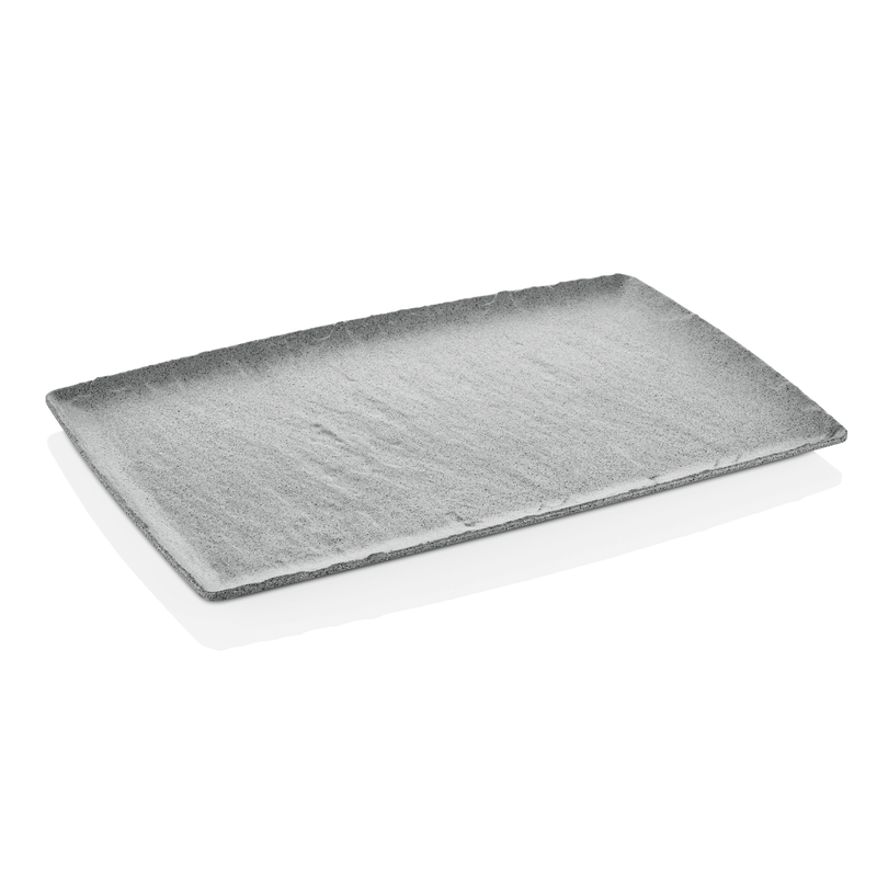 Load image into Gallery viewer, Polaris Platter grey granite GN 1/1 530x325 mm - Custom Wood DesignsGrey granite Polaris Platter GN 1/1 from Fine Dine, measuring 530x325 mm, with a smooth, polished surface for serving.Platter562390
