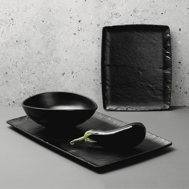 Load image into Gallery viewer, Polaris Platter grey granite GN 1/2 265x325mm - Custom Wood DesignsGrey granite Polaris Platter GN 1/2 from Fine Dine, 265x325mm, rectangular serving platter with textured surface.Platter562376
