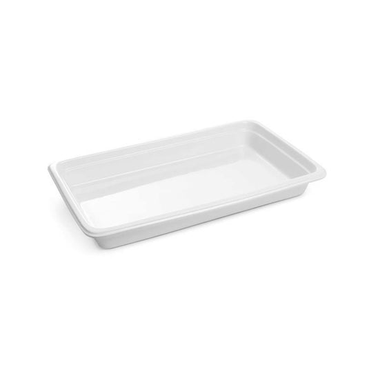 Porcelain container GN 1/1 (H)65mm - Custom Wood DesignsPorcelain GN 1/1 container with 65mm height from Fine Dine, showcasing a smooth, white, rectangular food storage dishporcelain container gn783009