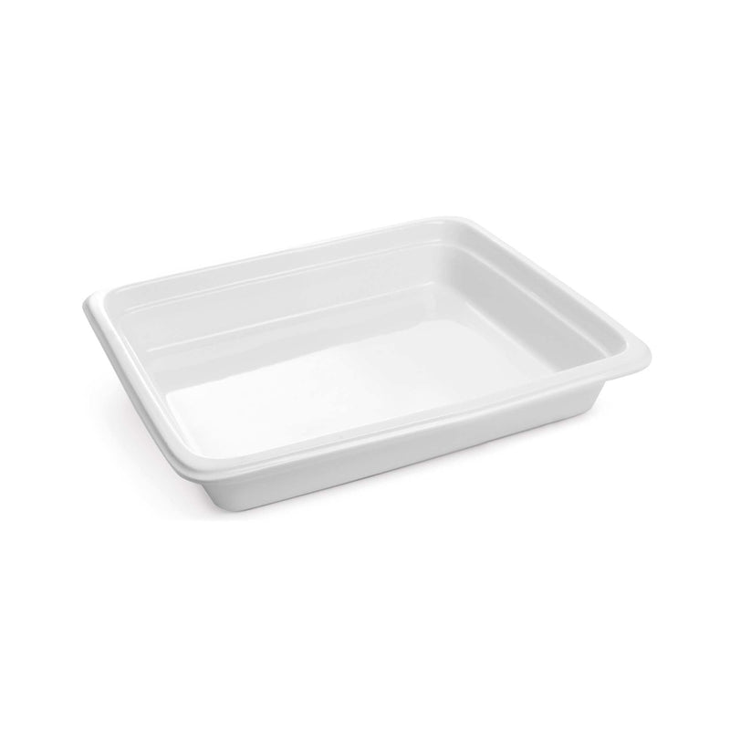 Load image into Gallery viewer, Porcelain container GN 1/2 (H)65mm - Custom Wood DesignsPorcelain GN 1/2 container with 65mm height from Fine Dine, showing smooth white surface and compact, durable design.porcelain container gn783016
