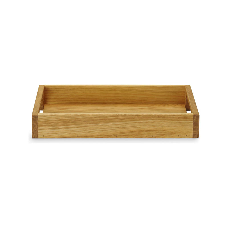 Load image into Gallery viewer, Madeira Oak tray by Fine Dine, 400x260mm with 60mm height, showing a rectangular wooden serving tray with smooth finish.
