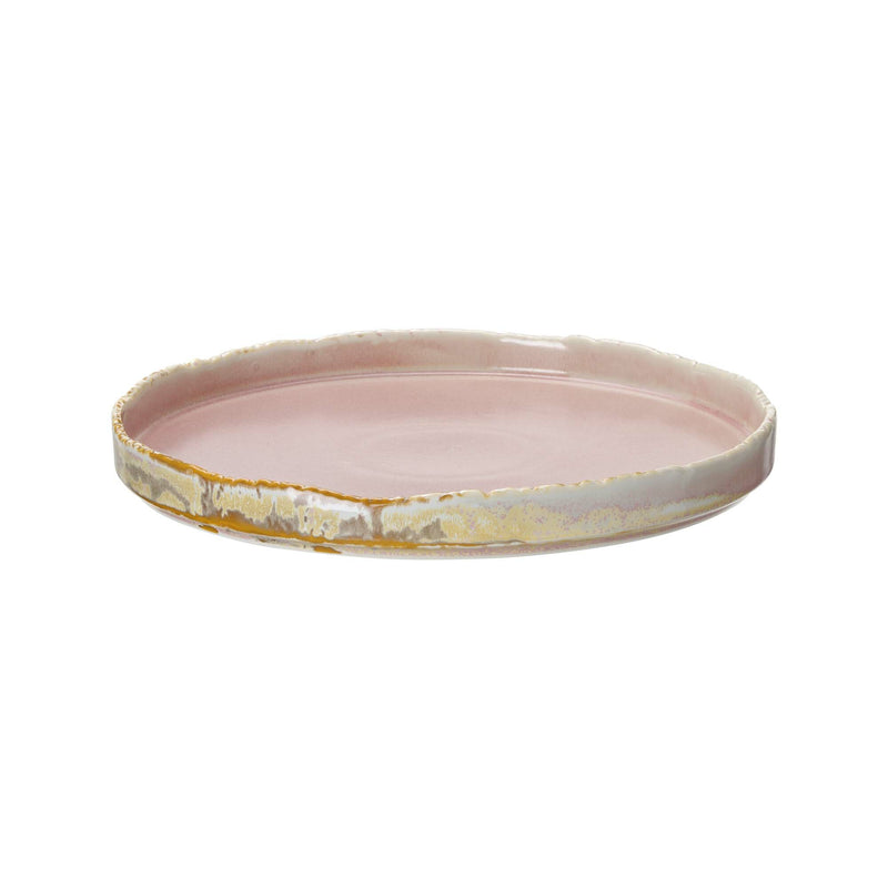 Load image into Gallery viewer, Fine Dine Rosa flat plate, 270mm shallow ceramic dish with elegant pink rose design, perfect for serving and presentation.
