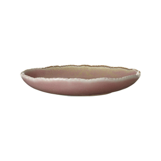 Fine Dine Rosa deep plate, 220mm, showing a round ceramic dish with a pink floral design and glossy finish.