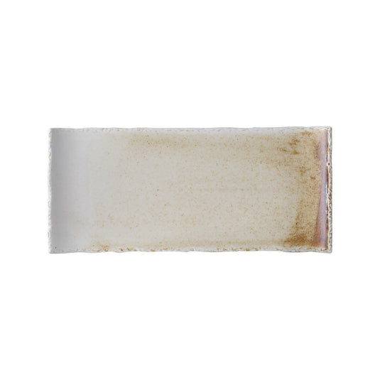 Rectangular ceramic plate by Fine Dine, 260x115 mm, with a smooth white surface and clean edges for serving dishes.