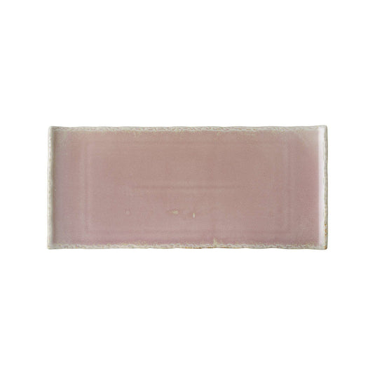 Rectangular Rosa plate by Fine Dine, measuring 340x150 mm, with a smooth white ceramic surface and elegant design.