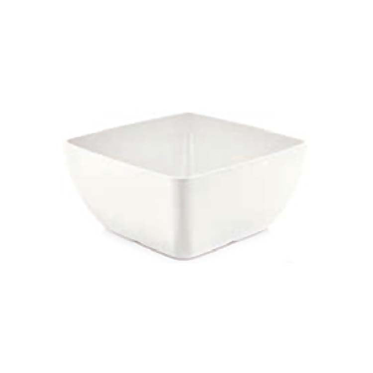 Load image into Gallery viewer, White Square Melamine Bowl by Fine Dine, 250x250x120mm, durable and stylish for serving food or salads.

