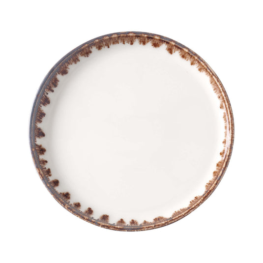 Fine Dine vanilla flat plate, 300mm shallow ceramic dish with smooth surface, ideal for serving appetizers or desserts.