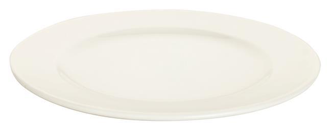 Load image into Gallery viewer, Fine Dine Crema flat plate, 270mm shallow dish with a smooth, elegant design perfect for serving appetizers or desserts.
