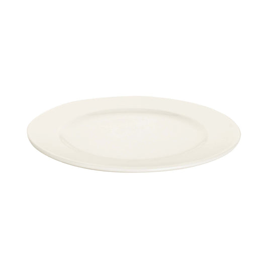 Fine Dine Crema flat plate, 200mm shallow dinner plate with smooth, elegant design, perfect for serving appetizers or desserts.