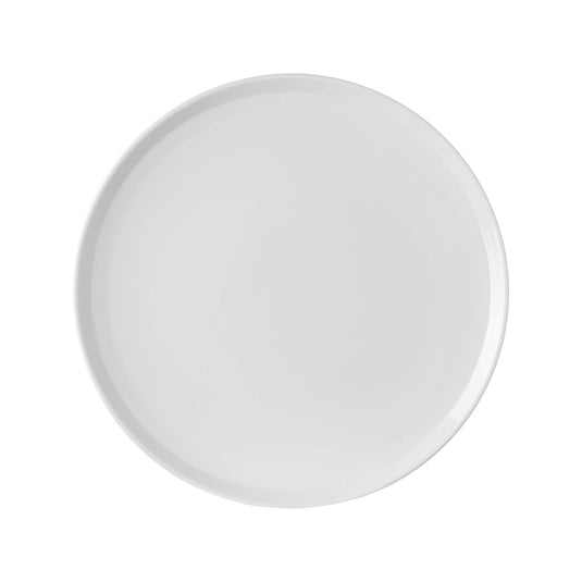 Fine Dine Pure Bianco plate with high rim, 210mm, showcasing smooth white ceramic and elevated edge for serving.