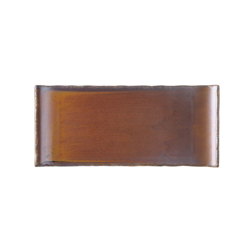 Load image into Gallery viewer, Aurum rectangular plate by Fine Dine, 340x150mm, showcasing a sleek, modern ceramic design perfect for serving dishes.
