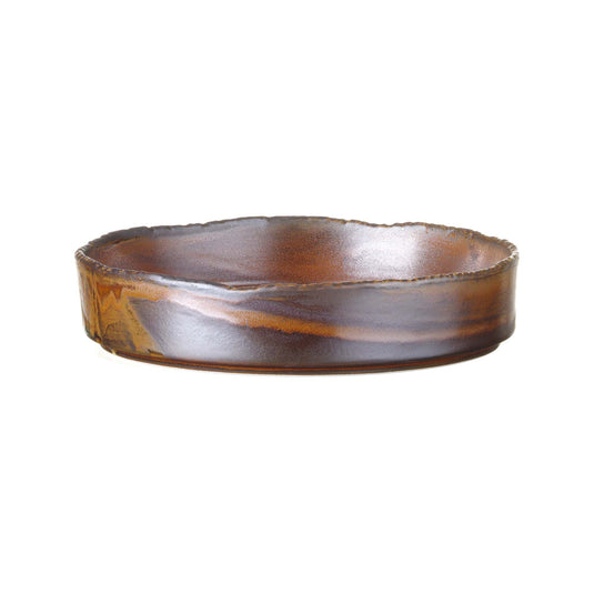 Aurum high edge plate by Fine Dine, 250 mm ceramic plate with a raised rim for serving and presentation.