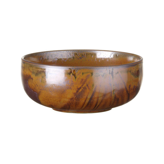 Aurum bowl by Fine Dine, 150mm ceramic bowl with a smooth, shiny gold finish and elegant design for serving or display.