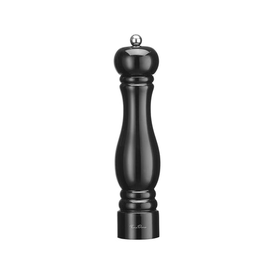 Fine Dine Monolith pepper mill with stainless steel grinding mechanism, black 250mm tall on a kitchen countertop