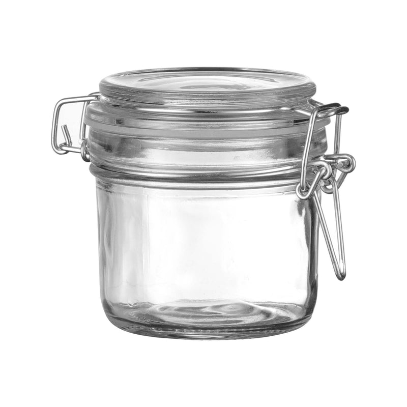 Load image into Gallery viewer, Fine Dine Vision Weck-type preserving jar, 200ml, with glass lid and metal clamp for storing homemade jams and preserves.
