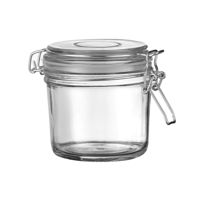 Load image into Gallery viewer, Fine Dine Vision Weck-type preserving jar, 350ml, with glass lid and metal clamp, ideal for storing homemade jams and preserves.
