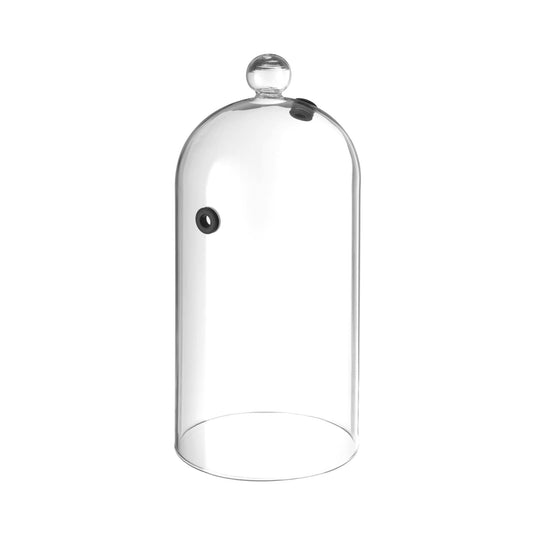 Glass cloche lampshade with ventilation opening, 30x282mm, by Fine Dine, showcasing transparent glass with functional ventilation hole.