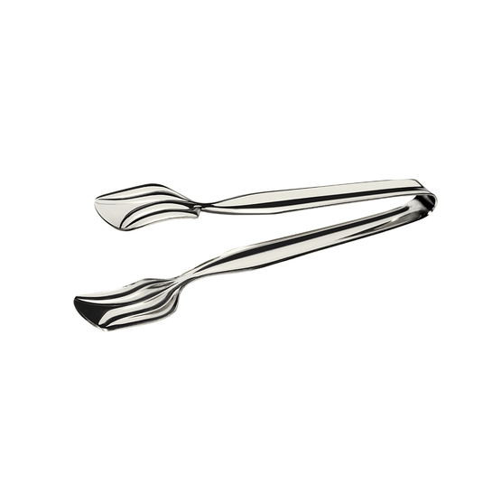Fine Dine sugar tongs, 120mm, stainless steel with elegant design, perfect for serving sugar cubes in a stylish tea set.