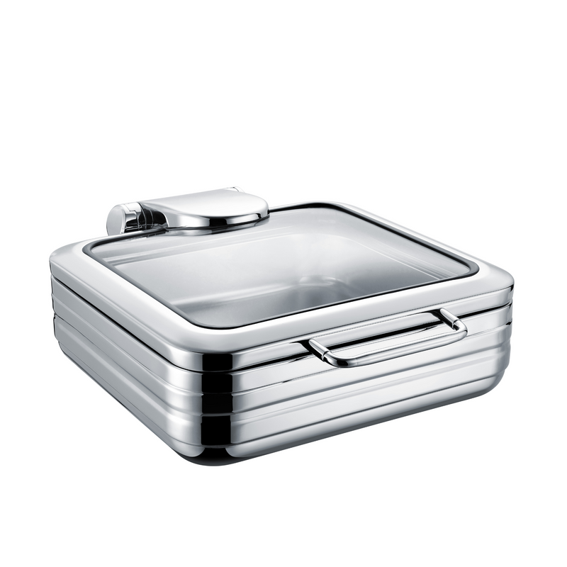 Load image into Gallery viewer, Fine Dine De Luxe GN 2/3 chafing dish with glass lid, induction warmer for keeping food warm in professional kitchens
