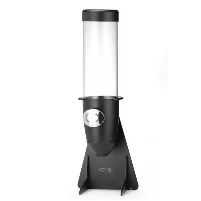 Load image into Gallery viewer, Fine Dine Skiatos black flake cereal dispenser, 5L, with a 220x140x635 mm size and sleek black design.
