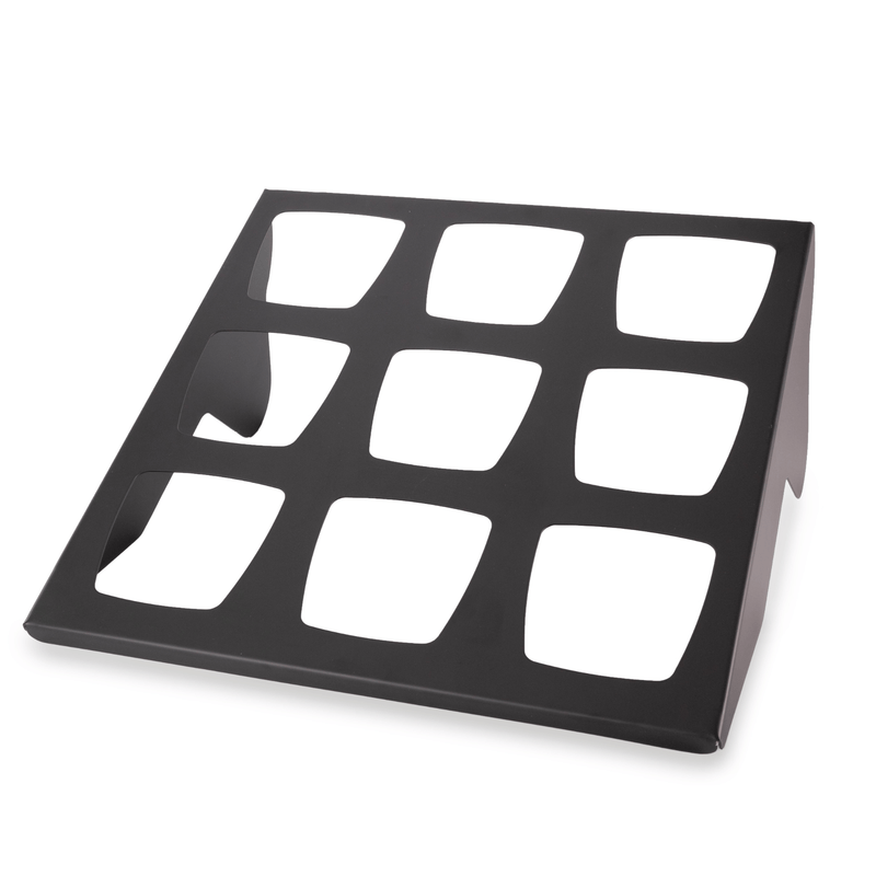 Load image into Gallery viewer, Fine Dine Skiatos Black Buffet Display for 9 Bowls, 333x375x120 mm, stylish black presentation stand for bowls and servingware.
