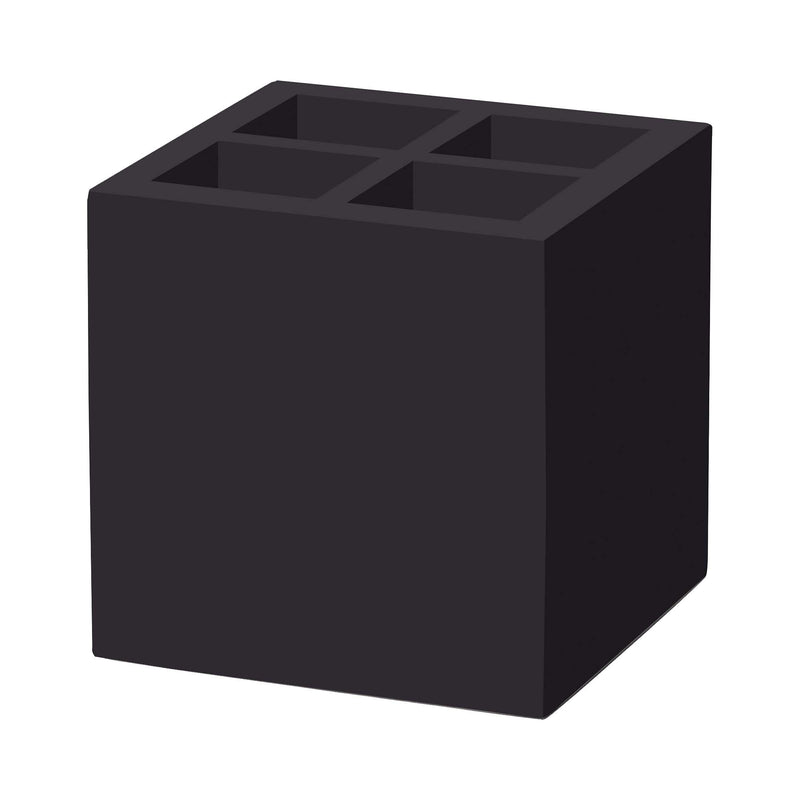 Load image into Gallery viewer, Madeira Black cutlery and napkin case by Fine Dine, 150x150x150 mm, stylish storage box for utensils and napkins.
