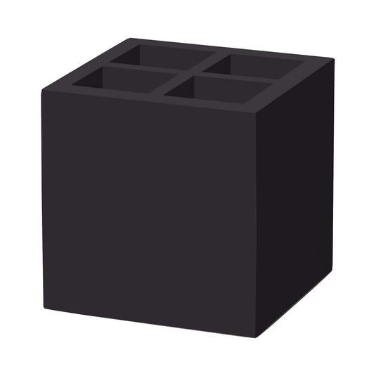 Madeira Black cutlery and napkin case by Fine Dine, 150x150x150 mm, stylish storage box for utensils and napkins.
