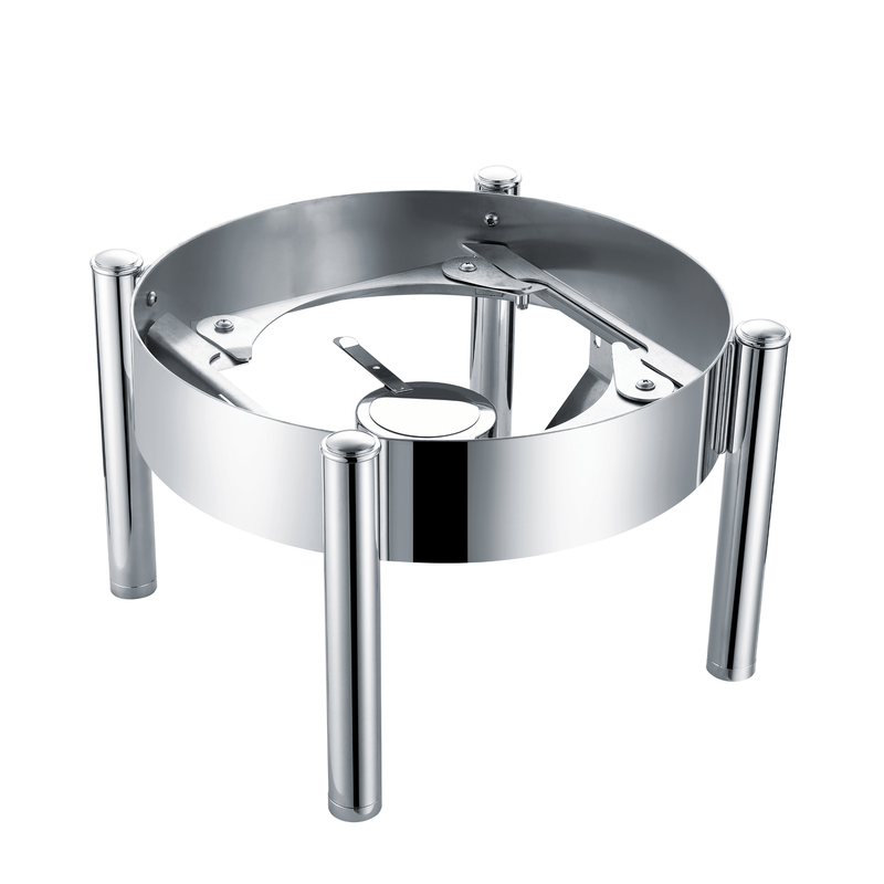 Load image into Gallery viewer, Round 11L induction chafing dish frame by Fine Dine, made of sturdy metal for Madeira De Luxe warmer setup.
