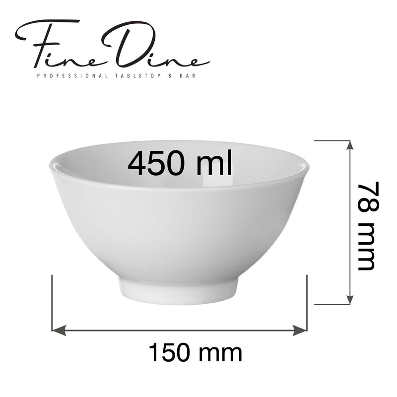 Load image into Gallery viewer, Pure Bianco bowl 450ml, 150mm - Custom Wood DesignsWhite ceramic Pure Bianco bowl by Fine Dine, 450ml capacity, 150mm diameter, with a smooth, glossy finish.Bowl762721
