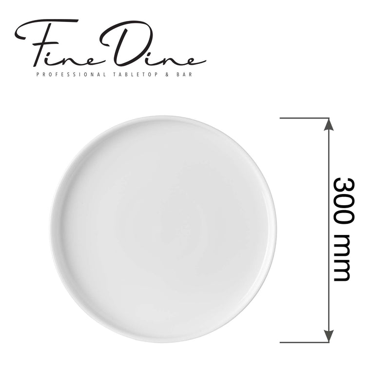 Load image into Gallery viewer, Pure Bianco plate with high rim, 300mm - Custom Wood DesignsFine Dine Pure Bianco 300mm high rim plate showing clean white ceramic with a raised edge, ideal for serving dishes.Plate with high rim762998

