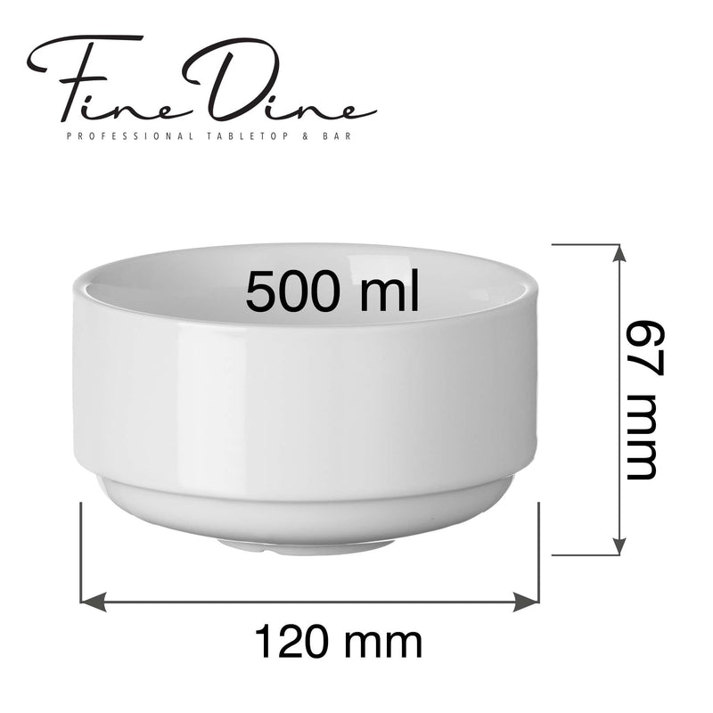 Load image into Gallery viewer, Pure Bianco stackable bowl, 500ml - Custom Wood DesignsFine Dine Pure Bianco 500ml stackable bowl, white ceramic design, with smooth rounded edges and a sleek, modern look.Stackable bowl762684
