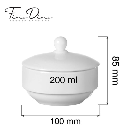 Pure Crema Crema Sugar Bowl, 200ml - Custom Wood DesignsFine Dine Pure Crema sugar bowl, 200ml, ceramic with a smooth white finish, designed for serving sugar at the table.sugar bowl768129