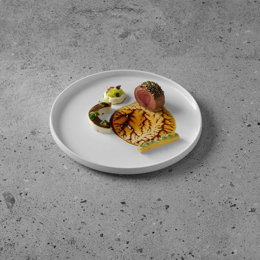 Pure deep plate, 230mm - Custom Wood DesignsFine Dine deep plate, 230mm, showcasing a ceramic dinner plate with a smooth, white finish and elegant design.Deep plates763124