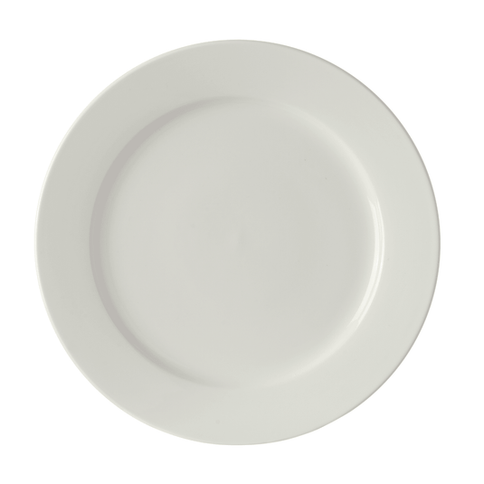 Pure flat plate, 270mm - Custom Wood DesignsFine Dine pure flat shallow plate, 270mm diameter, white ceramic dinnerware with smooth edges and a clean finish.Shallow plate763032