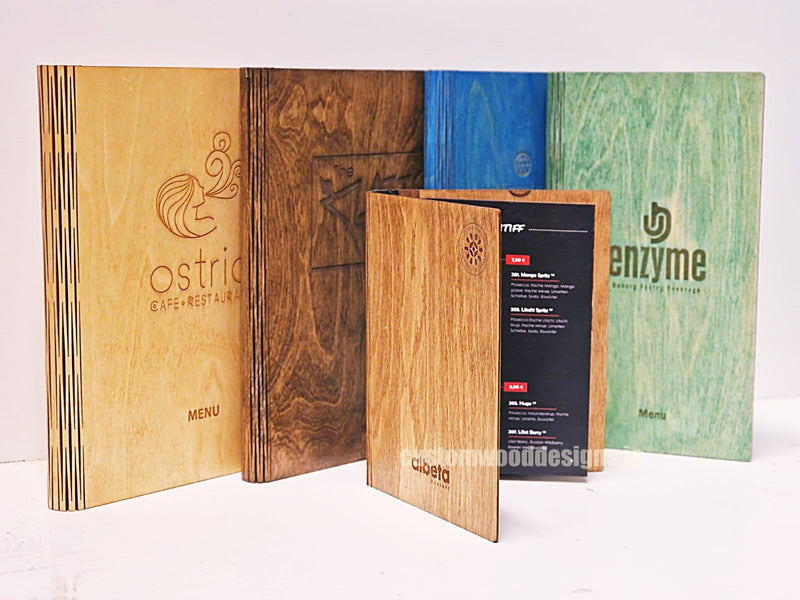 Load image into Gallery viewer, A5 Wood Menus 15x21cm Custom Wood Designs __label: Multibuy red-wine-a5-wood-menus-15x21cm-53612692046167
